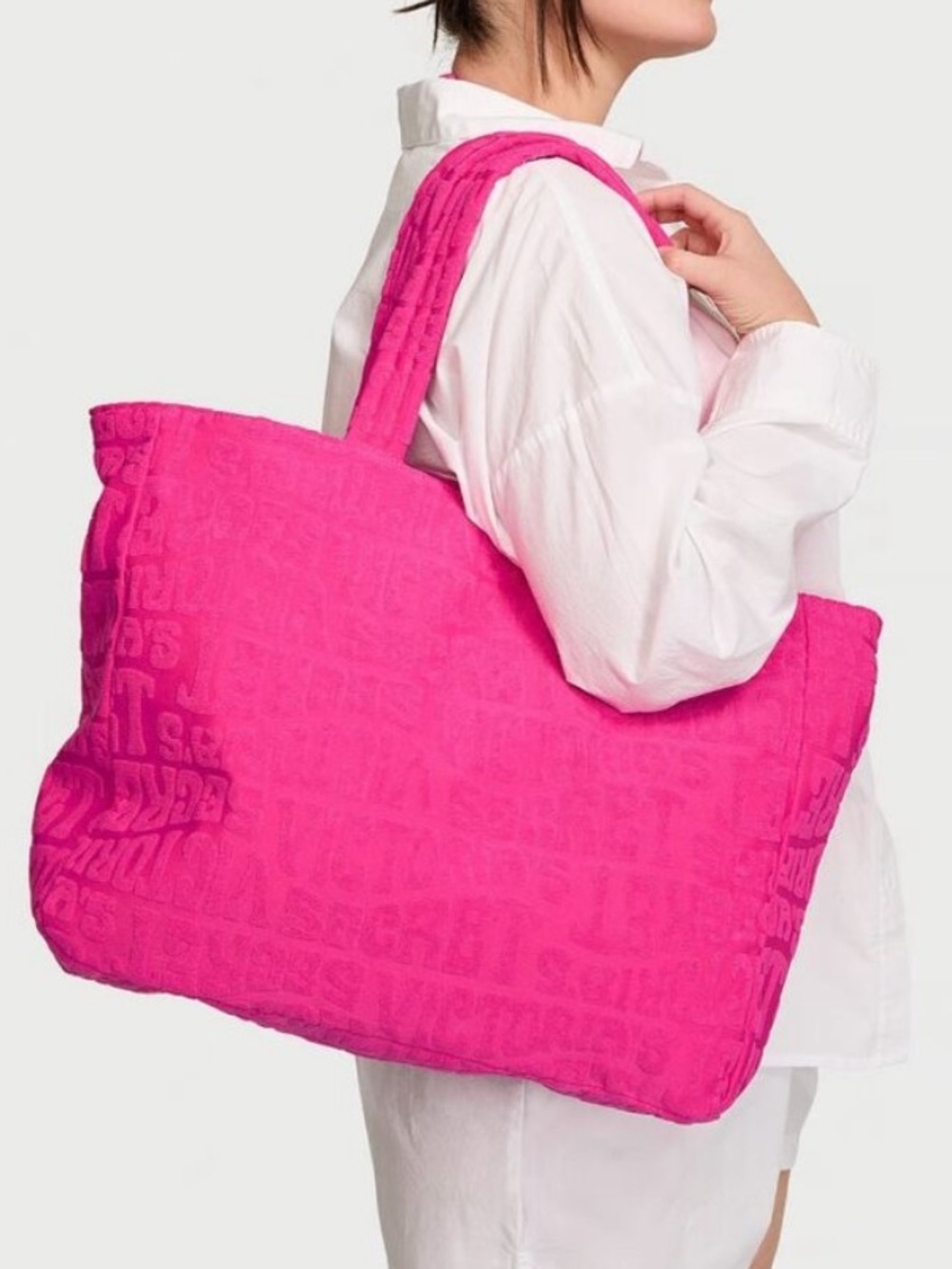 Victoria’s Secret large pink tote bag zipper